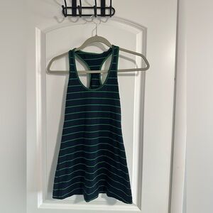LIKE NEW Lululemon blue and green striped tank top!